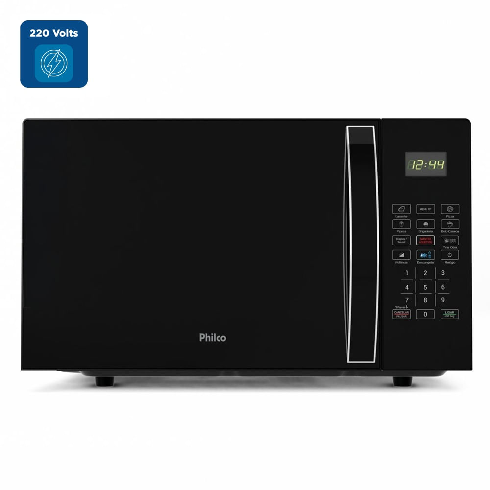 Micro-ondas Philco 28 Litros Limpa Fácil Preto Espelhado PMO30P - 220 Volts
